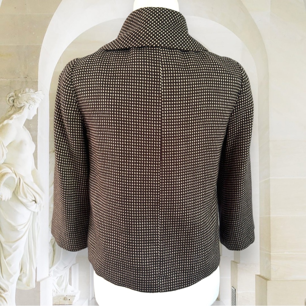 Banana Republic Womens Brown Knit Collared Coat Jacket Size 0 - Picture 6 of 13
